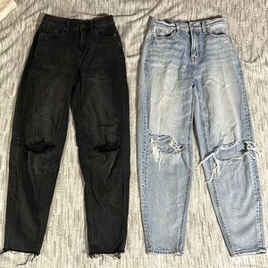Set of (2) American Eagle Relaxed Mom Jeans - Size: 000